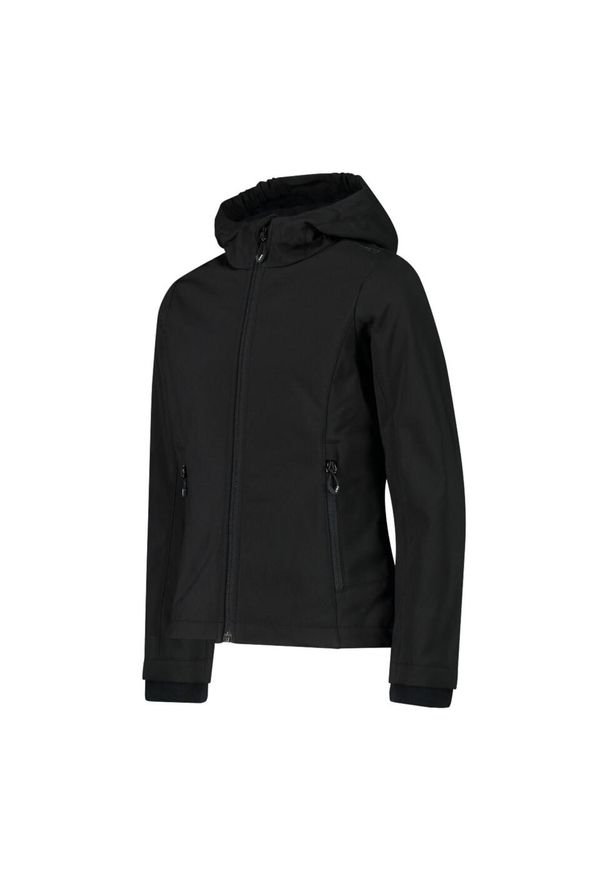 Kurtka impermeabilna z kapturem dla dziewczynki CMP. Typ kołnierza: kaptur. Kolor: czarny. Sport: turystyka piesza