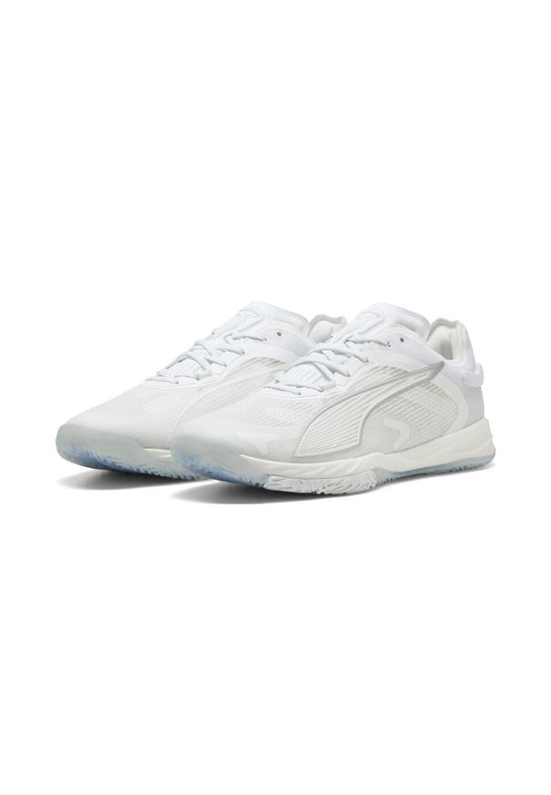 Puma - Buty do piłki ręcznej unisex Accelerate NITRO™ SQD 4 PUMA White Silver Metallic. Kolor: biały, wielokolorowy, szary