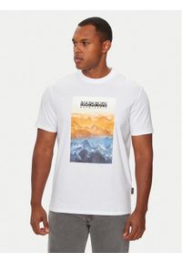 Napapijri T-Shirt S-Rollin NP0A4I3D Biały Regular Fit. Kolor: biały. Materiał: bawełna #1