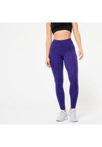 DOMYOS - Legginsy fitness damskie Nyamba Fit+ 500 Slim. Materiał: materiał, bawełna, elastan. Długość: długie. Sport: fitness