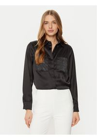 Guess Koszula W5RH40 WFQC2 Czarny Regular Fit. Kolor: czarny. Materiał: syntetyk #1