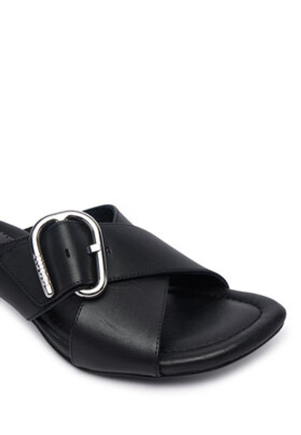 Hugo - HUGO Klapki Amaryl 50563662 Czarny. Kolor: czarny. Materiał: skóra