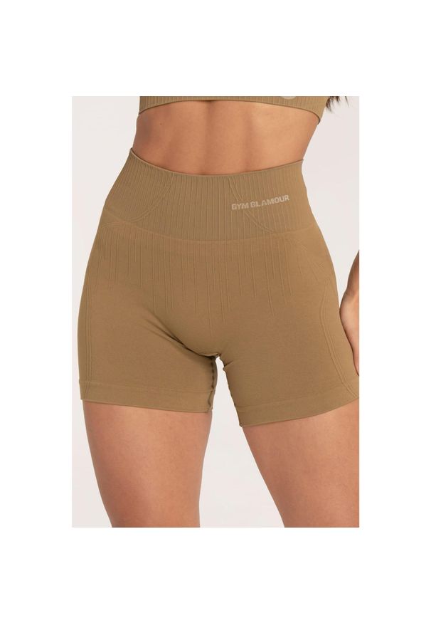 GYM GLAMOUR - Spodenki fitness damskie Gym Glamour push up 2.0. Kolor: żółty. Sport: fitness