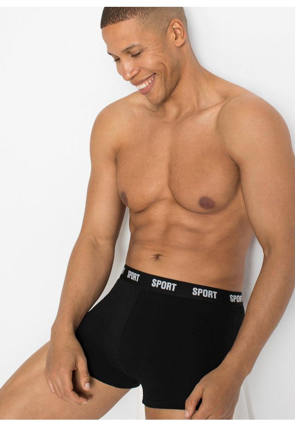 bonprix - Bokserki, dopasowany fason (3 pary). Kolor: czarny