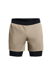 Szorty 2 w 1 Under Armour Vanish Elite. Kolor: beżowy, czarny, wielokolorowy. Sport: fitness
