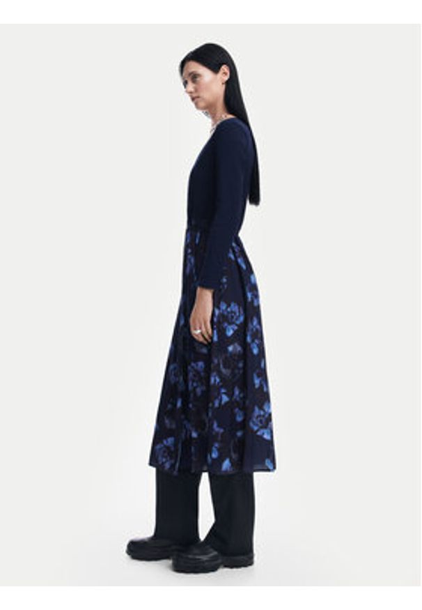 Desigual Sukienka codzienna Filadelfia 24WWVW37 Granatowy Regular Fit. Okazja: na co dzień. Kolor: niebieski. Materiał: syntetyk. Typ sukienki: proste. Styl: casual