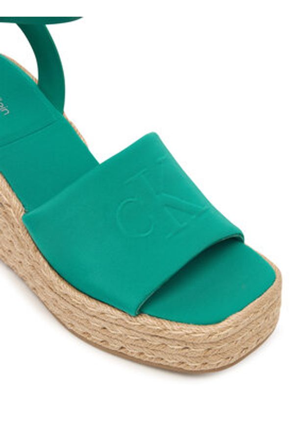 Calvin Klein Espadryle Wedge Espad 70 Neopr Mg HW0HW03014 Zielony. Kolor: zielony. Materiał: materiał
