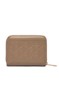 Calvin Klein Portfel Emblem Aop Embossed Zip Around LV04F1081G Beżowy. Kolor: beżowy. Materiał: skóra #3