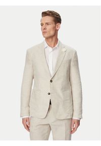 JOOP! Marynarka Hoverest 30102592 Beżowy jasny Slim Fit. Kolor: beżowy. Materiał: len #1