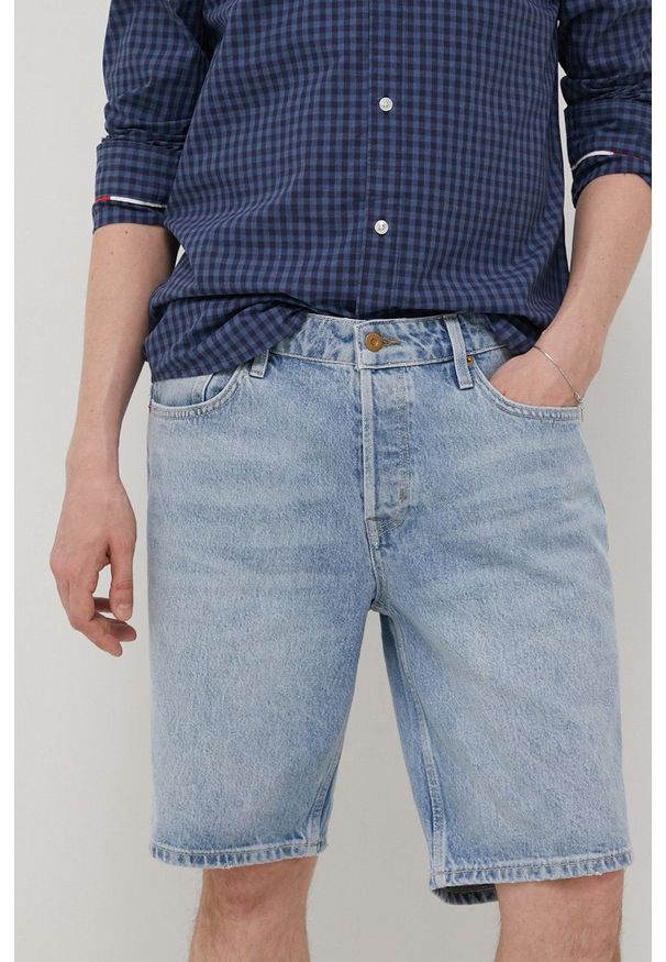Superdry szorty jeansowe męskie. Okazja: na co dzień. Kolor: niebieski. Materiał: jeans. Styl: casual