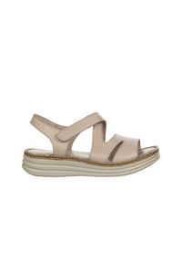 Sandały Bayla-161 022 02 8663 Stone 161426, Szary, Skóra naturalna - 37. Okazja: na co dzień. Zapięcie: rzepy. Kolor: szary. Materiał: skóra. Sezon: lato. Obcas: na koturnie. Styl: casual #1