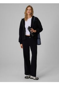 4f - 4F Bluza dresowa loose z kapturem damska - czarna S. Okazja: na co dzień. Typ kołnierza: kaptur. Kolor: czarny. Materiał: dresówka. Styl: casual #2