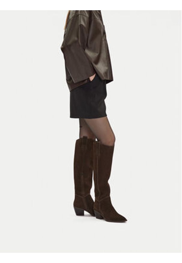 Badura Kozaki C-ANIYA-DX01381 Brązowy. Kolor: brązowy. Materiał: zamsz, skóra