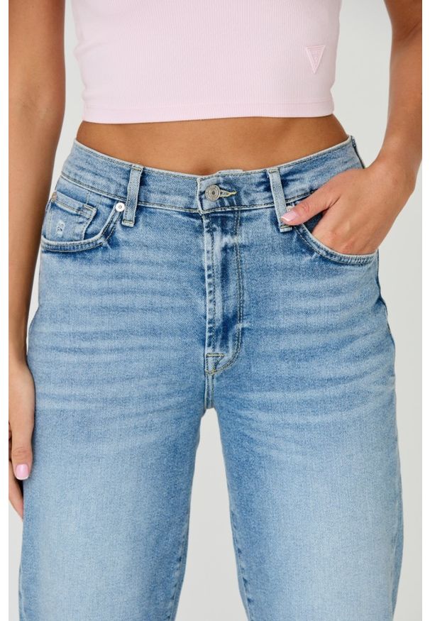 7 FOR ALL MANKIND Błękitne jeansy damskie MALIA LUXE VINTAGE MUST. Kolor: niebieski. Styl: vintage