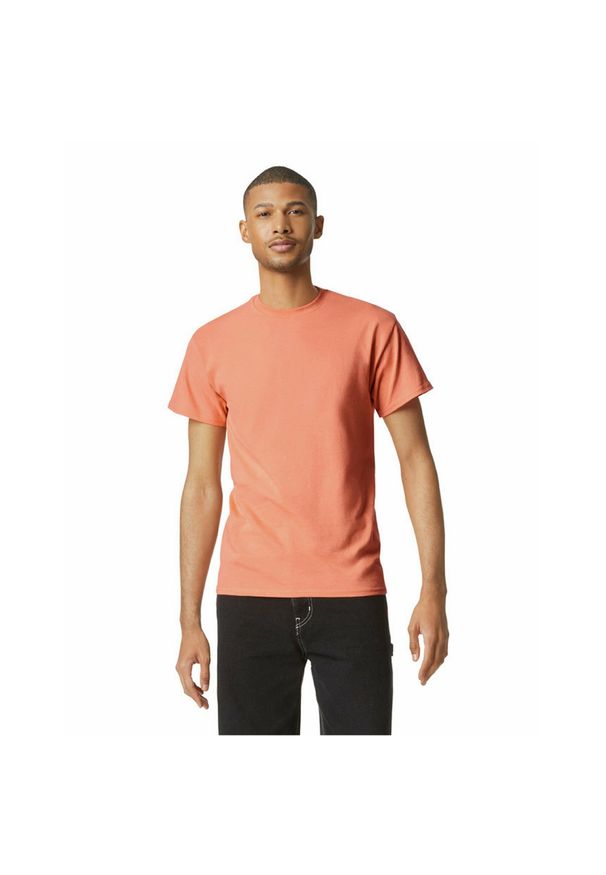 GILDAN - Ciężka Bawełniana Koszulka Unisex Dla Dorosłych. Kolor: czerwony. Materiał: bawełna. Sport: turystyka piesza