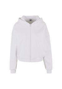 Damska rozpinana bluza z kapturem Urban Classics Cozy. Typ kołnierza: kaptur. Kolor: biały. Materiał: bawełna, elastan #1