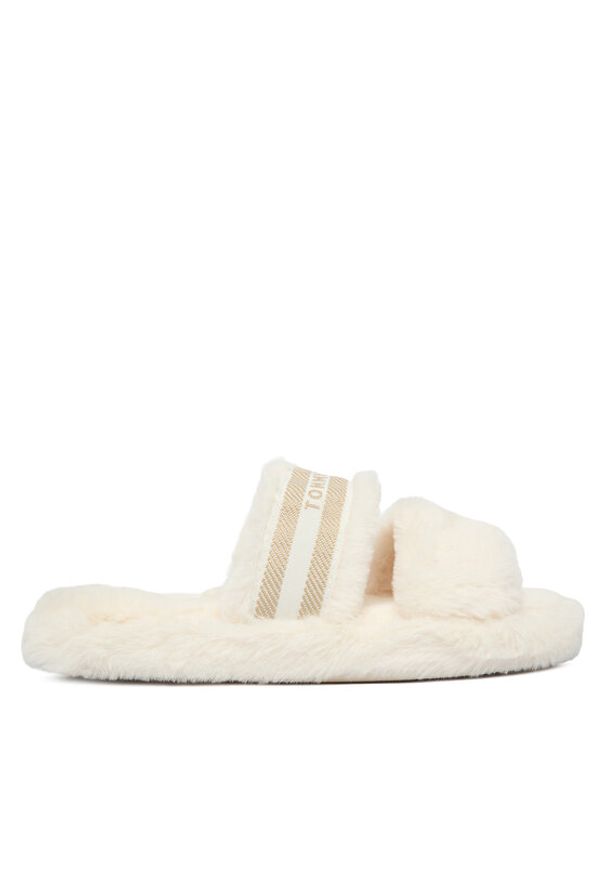 TOMMY HILFIGER - Tommy Hilfiger Kapcie Hilfiger Fur Slipper FW0FW08854 Biały. Kolor: biały. Materiał: materiał