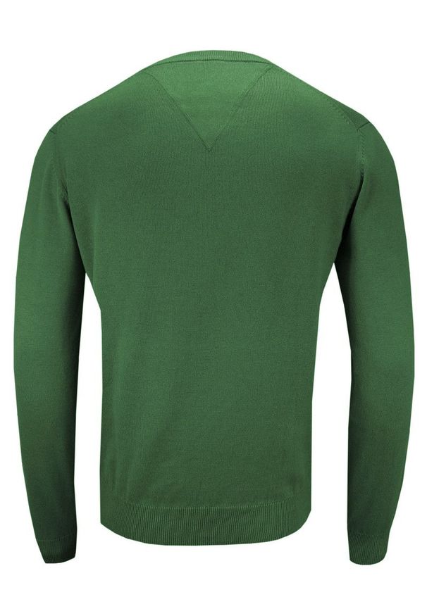 Sweter w Serek, Zielony (V-neck) Klasyczny, Męski, Elegancki - Adriano Guinari. Okazja: na co dzień, na spotkanie biznesowe, do pracy. Typ kołnierza: dekolt w serek. Kolor: zielony. Materiał: bawełna. Styl: klasyczny, elegancki