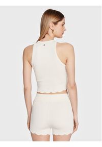 Guess Top Ada W3GZ00 Z2Z80 Écru Regular Fit. Materiał: wiskoza, syntetyk