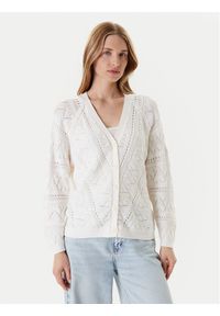 Guess Kardigan W5YR55 Z2ZK2 Biały Regular Fit. Kolor: biały. Materiał: bawełna