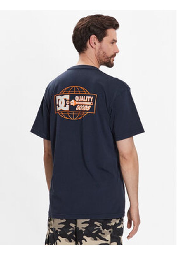 DC T-Shirt Quality Goods ADYZT05235 Granatowy Relaxed Fit. Kolor: niebieski. Materiał: bawełna