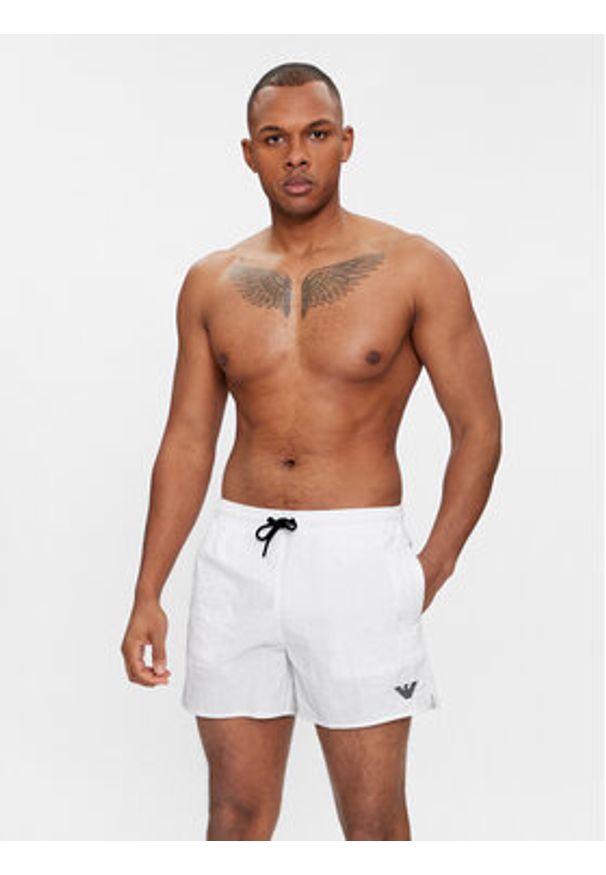 Emporio Armani Underwear Szorty kąpielowe 211756 4R422 00010 Biały Regular Fit. Kolor: biały. Materiał: syntetyk