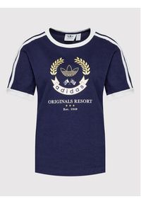 Adidas - adidas T-Shirt Crest Graphic HL6555 Granatowy Regular Fit. Kolor: niebieski. Materiał: bawełna #2