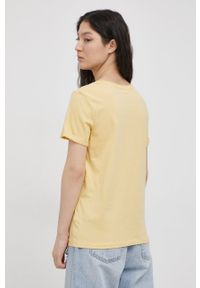 only - Only T-shirt bawełniany kolor żółty. Okazja: na co dzień. Kolor: żółty. Materiał: bawełna. Wzór: nadruk. Styl: casual #3