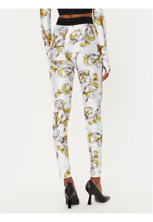 Versace Jeans Couture Legginsy 78HAC101 Biały Slim Fit. Kolor: biały. Materiał: syntetyk