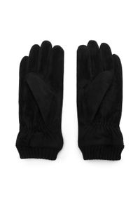 Wittchen - Męskie rękawiczki z ukośnym przeszyciem i ściągaczem czarne. Kolor: czarny. Materiał: poliester. Styl: elegancki #4