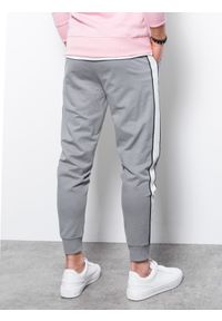 Ombre Clothing - Spodnie męskie dresowe joggery P951 - szare - XXL. Kolor: szary. Materiał: dresówka #8