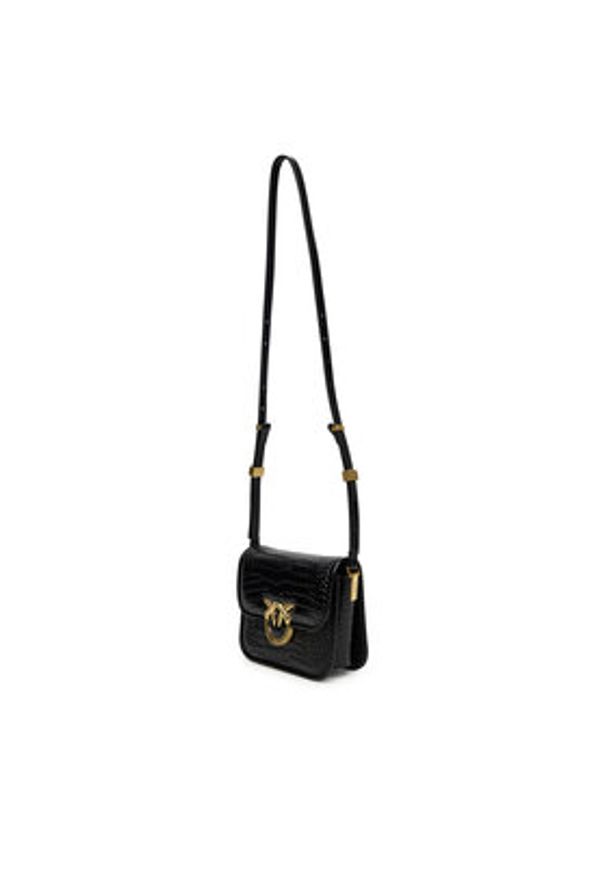 Pinko - PINKO Torebka Love Box Bag Fl Mini AI 25-26 PLTT 104297 A2OH Czarny. Kolor: czarny. Materiał: skórzane