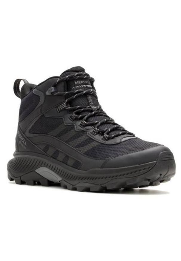 Buty trekkingowe męskie Merrell Speed Strike 2 Mid Gtx. Wysokość cholewki: za kostkę. Kolor: czarny. Materiał: materiał, syntetyk. Szerokość cholewki: normalna