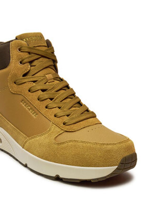 skechers - Skechers Sneakersy Stacre Mid 183013/WSK Brązowy. Kolor: brązowy. Materiał: skóra, zamsz