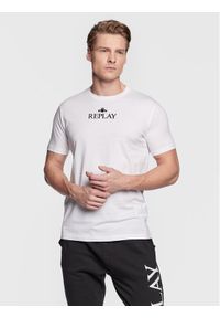 Replay T-Shirt M6473.000.22980P Biały Regular Fit. Kolor: biały. Materiał: bawełna