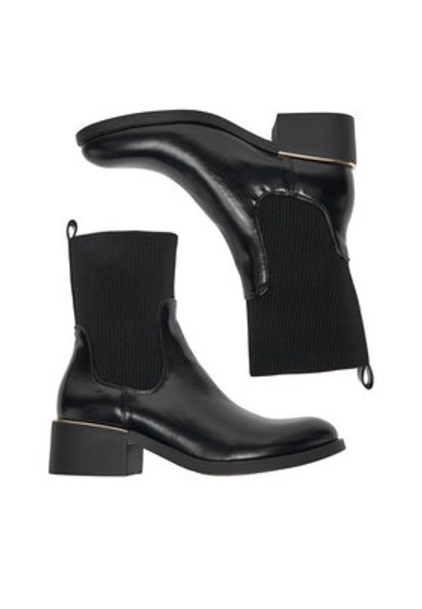 Jenny - JENNY Botki CEO-WS6581-03 Czarny. Kolor: czarny. Materiał: materiał