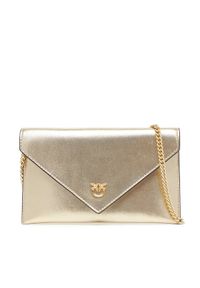 Pinko - PINKO Torebka Flat Purse Mini AI 25-26 PCPL 105347 A2O9 Złoty. Kolor: złoty. Materiał: skórzane