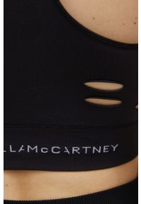 Adidas by Stella McCartney - adidas by Stella McCartney top treningowy Truepurpose kolor czarny. Kolor: czarny. Materiał: skóra. Długość rękawa: na ramiączkach #5