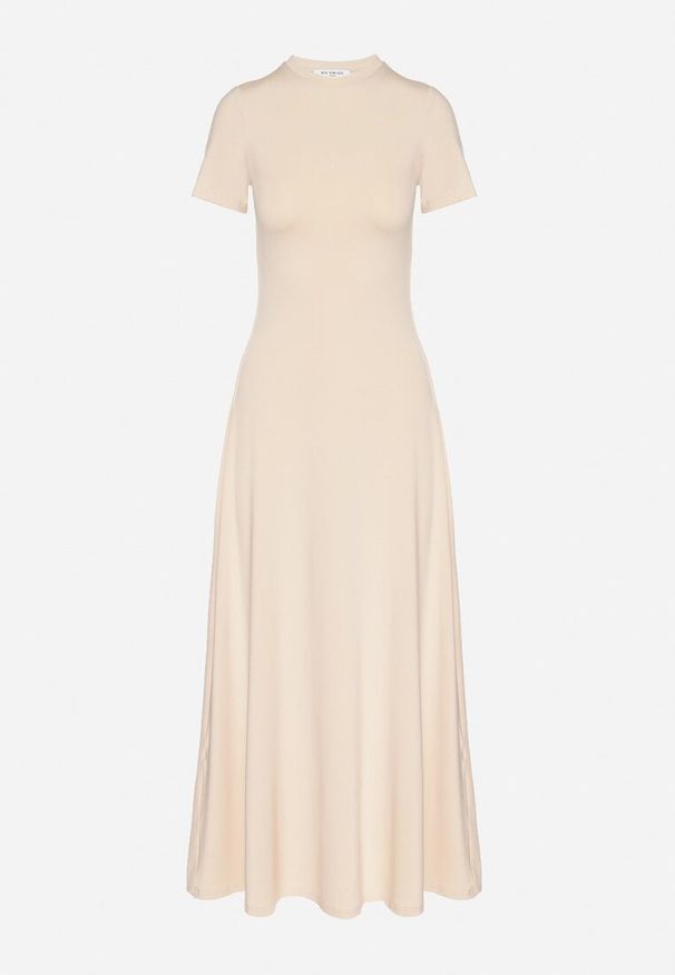 Born2be - Jasnobeżowa Sukienka o Taliowanym Kroju z Krótkim Rękawem Liravise. Okazja: na co dzień. Kolor: beżowy. Długość rękawa: krótki rękaw. Sezon: wiosna, lato. Typ sukienki: rozkloszowane. Styl: klasyczny, casual, elegancki