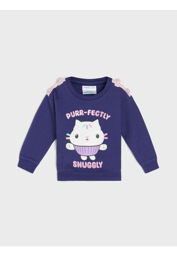 Sinsay - Bluza crewneck z nadrukiem Gabby’s Dollhouse - granatowy. Kolor: niebieski. Wzór: nadruk