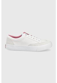 Tommy Jeans tenisówki damskie kolor biały. Nosek buta: okrągły. Zapięcie: sznurówki. Kolor: biały. Materiał: guma