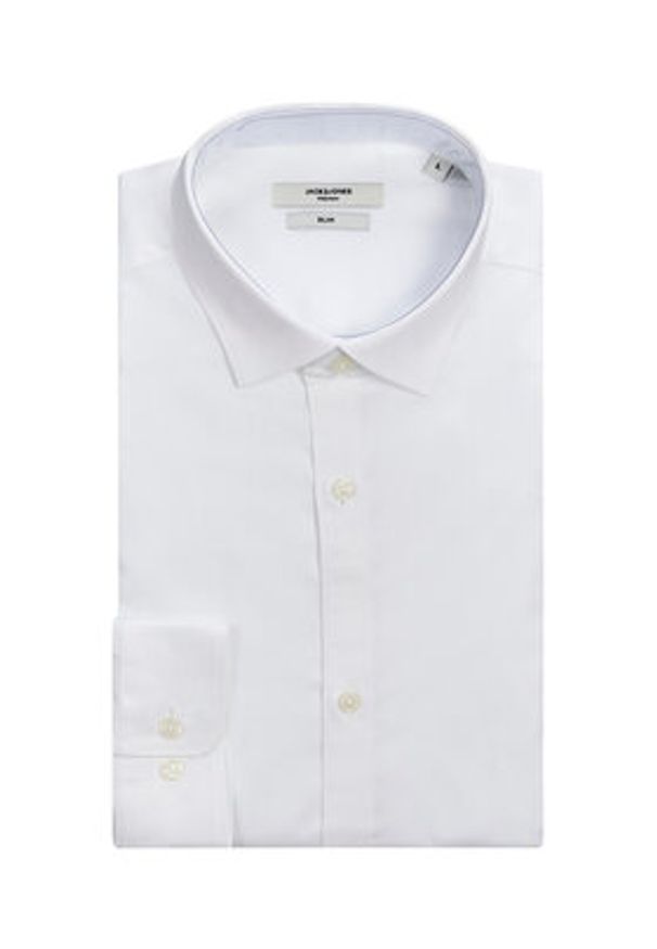 Jack & Jones Koszula 12201905 Biały Slim Fit. Kolor: biały. Materiał: bawełna