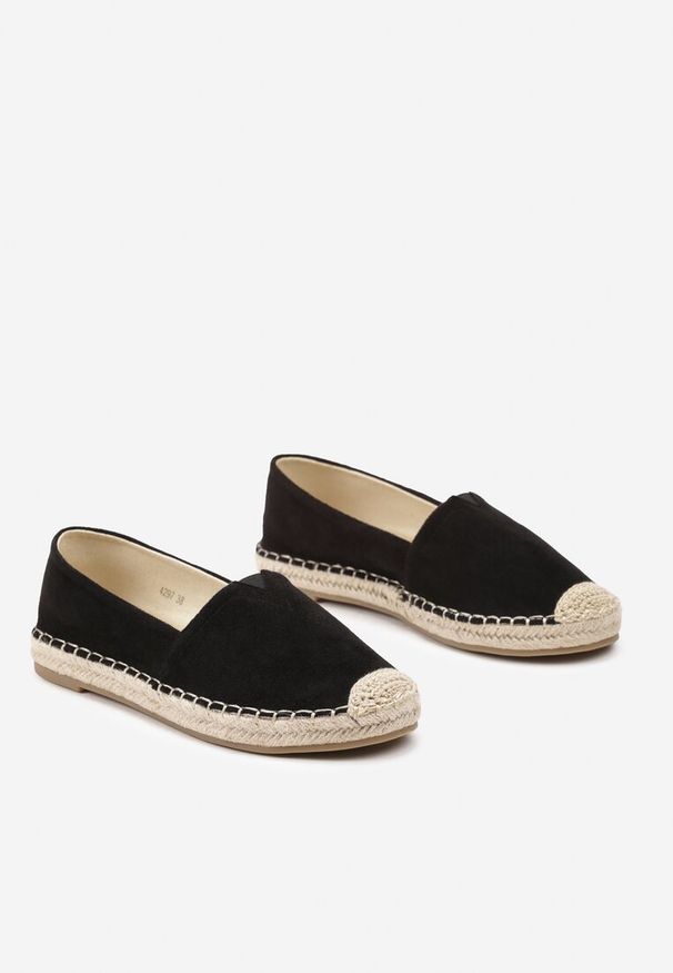 Renee - Czarne Espadryle na Płaskiej Jutowej Podeszwie Lenarssa. Kolor: czarny. Styl: boho