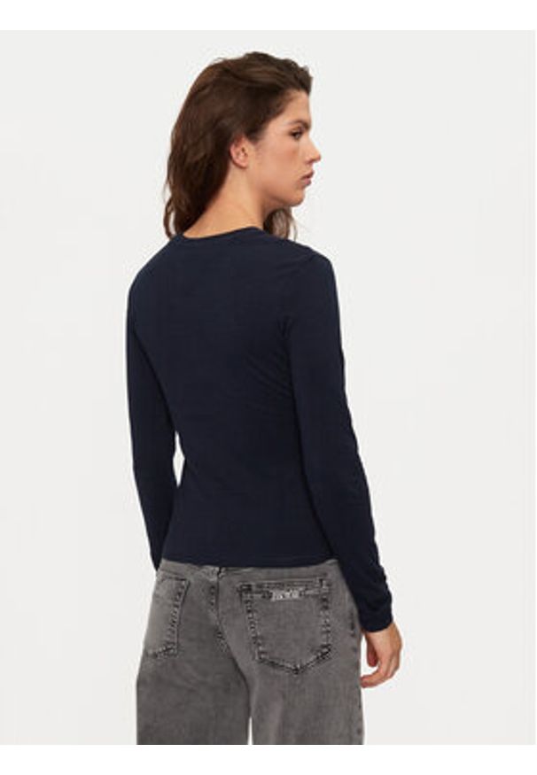 Tommy Jeans Bluzka Essential DW0DW18793 Granatowy Slim Fit. Kolor: niebieski. Materiał: bawełna