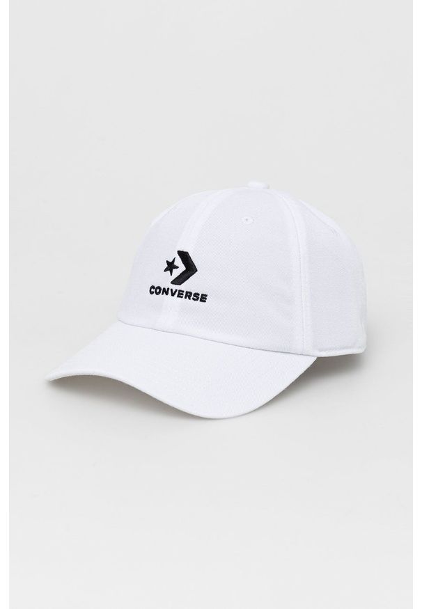 Converse czapka kolor biały z aplikacją 10022131.A02-White. Kolor: biały. Wzór: aplikacja