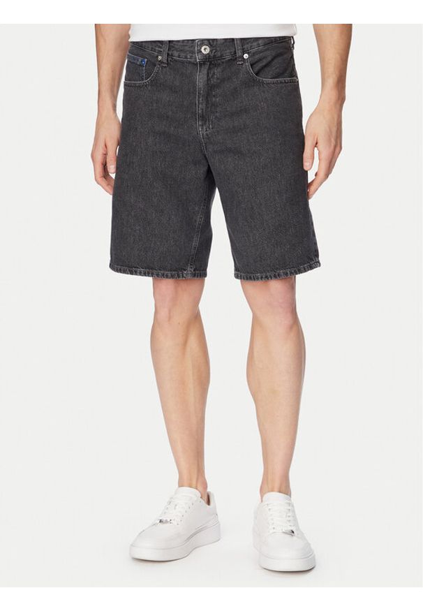 Karl Lagerfeld Jeans Szorty jeansowe B2M10077 Szary Straight Fit. Kolor: szary. Materiał: bawełna