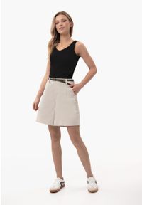 Volcano - Materiałowe bermudy szorty P-MARACAS. Kolor: szary. Materiał: materiał. Długość: krótkie. Styl: klasyczny, elegancki #1