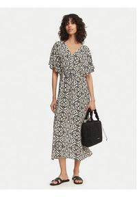 Vero Moda Sukienka codzienna Menny 10303701 Beżowy Regular Fit. Okazja: na co dzień. Kolor: beżowy. Materiał: wiskoza. Typ sukienki: proste. Styl: casual #3