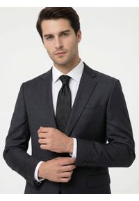 Krawat Męski - Angelo di Monti - Czarny z Fakturą Materiału. Kolor: czarny. Materiał: materiał. Styl: elegancki, wizytowy #4