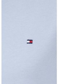 TOMMY HILFIGER - Tommy Hilfiger t-shirt bawełniany kolor niebieski. Okazja: na co dzień. Kolor: niebieski. Materiał: bawełna. Wzór: aplikacja, gładki. Styl: casual #2